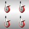 Service Caster 5 Inch 316SS Red Poly Swivel 1-1/8 Inch Expanding Stem Caster Set Lock Brake SCC-SS316TTLEX20S514-PPUB-RED-118-4 - alternate 1